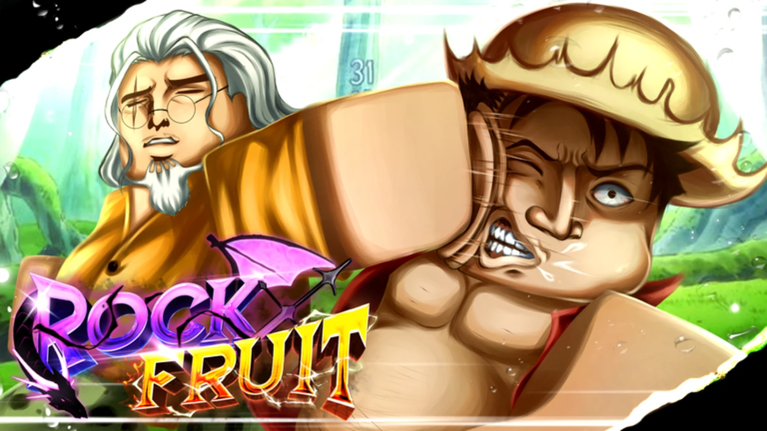 Rock Fruit characters on the official experience artwork